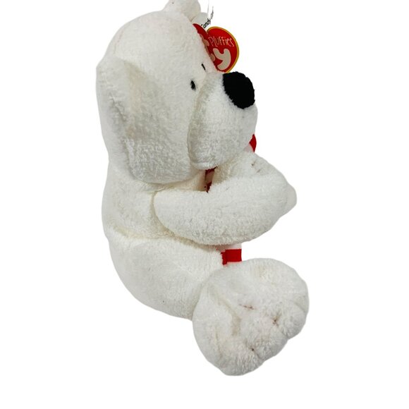 TY Pluffies Christmas Polar Bear Stuffed Animal Candy Cane White Plush Teddy - Picture 5 of 10